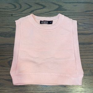 Light pink cut out crop top